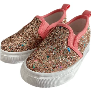 NIB Cat & Jack for Girls Toddler Sneakers Slip-On Glitter Canvas Loafer Walking - Picture 1 of 5