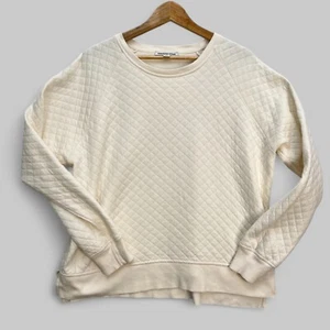 Country Road Quilted Sweatshirt Women’s Size L Cream Pullover Jumper Boxy Fit - Picture 1 of 9