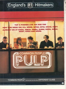 Pulp 1996 Ad- Common People WDRE WFNX KPOI WCHZ KEDG WDST - Imagen 1 de 1