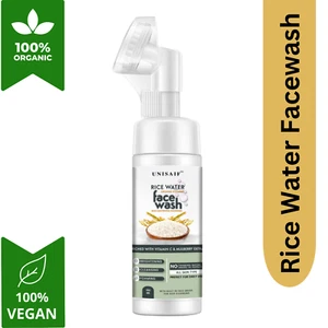 Rice Water Face Wash for Women & Men, Organic Foaming Cleanser with Brush 150ML - Picture 1 of 10