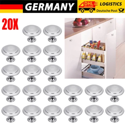20 x Möbelknöpfe Möbelgriffe Schrankknopf Möbelknäuf Tür Knopf Edelstahl DE - Bild 1 von 4