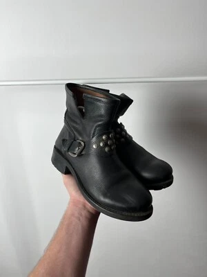 Vintage Buffalo Leather Boots Cowboy western Shoes - Imagem 1 de 4