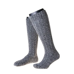Knee Socks 100% Sheep's Wool, Made IN Germany, Chunky Knitted, Grey Mottled - Bild 1 von 6