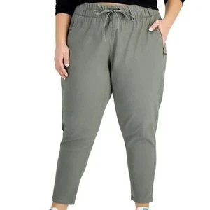Celebrity Pink Womens Pants 3X Trendy Zip-Pocket Pull-On Kale Green Plus Size - Picture 1 of 7