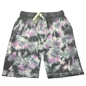 NWT KANGOL Tie Dye Sweat Shorts Mens Size Medium Purple Black Drawstring - Picture 1 of 6
