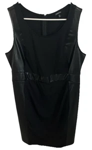 Vestido Torrid 14 Negro Imitación Cuero Bordes Cremallera Espalda Minimalista Lápiz Minimalista - Imagen 1 de 4