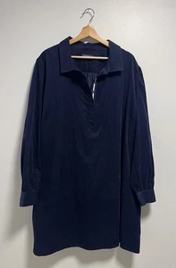 Vineyard Vines Damen Cord Popover Hemd Kleid dunkelblau Taschen Größe 3XL - Bild 1 von 8