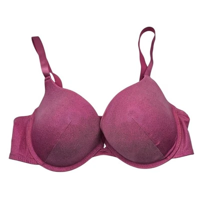 Sujetador Camiseta Vintage Y2K Joe Boxer Talla 36D Rosa Brillo Metálico Foto 1 de 4