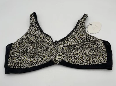 Sujetador de mastectomía casi U 1960 48D leopardo copa suave inalámbrico Foto 1 de 4