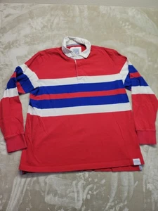 Camisa de Rugby Lands End De Colección Para Hombres XL Rayas Algodón Manga Larga Polo Años 90 Y2K - Imagen 1 de 10