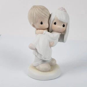 Cake topper o statuina Momenti Preziosi 1982 "Benedici voi due" coppia matrimonio - Foto 1 di 14