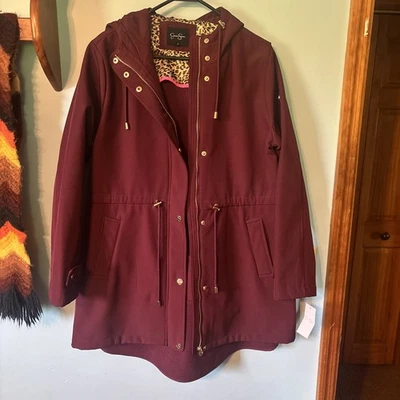 Abrigo de invierno para mujer Jessica Simpson talla grande color borgoña/vino nuevo con etiquetas Foto 1 de 4