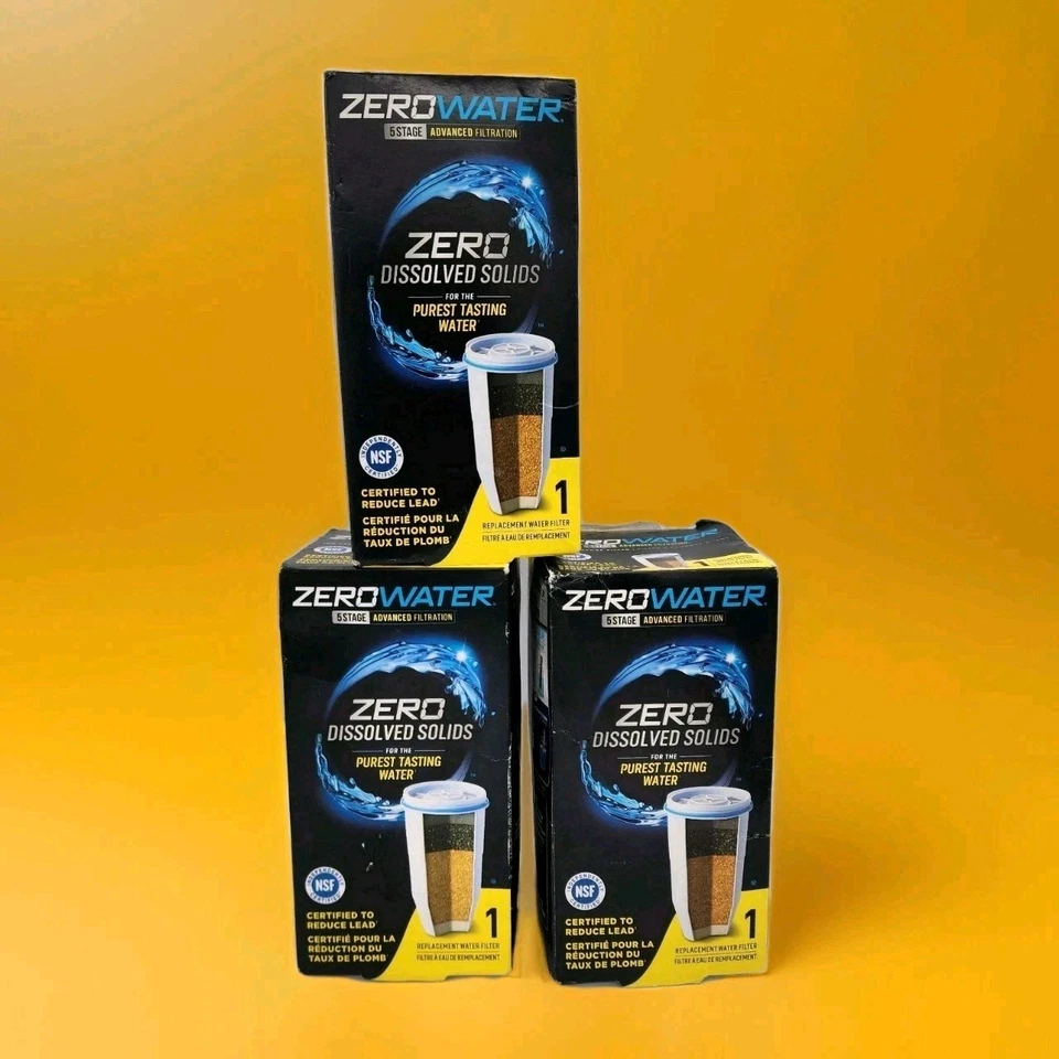 3 ZERO WATER ZR-001 Replacement Water Filter 5 Stage ION Advanced Filtration NOS - Image 1 of 1