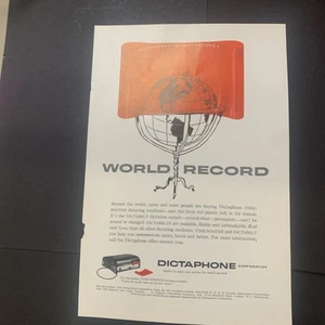 Dictaphone 1956 vintage récord mundial como anuncio - Imagen 1 de 4
