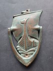 Original antiker Türklopfer Wikingerschiff Wikinger Bronze Höhe 16 cm