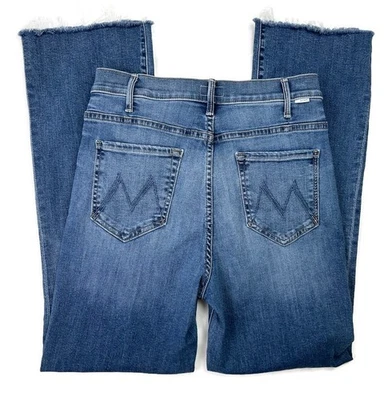 Pantalones de mezclilla Mother The Hustler deshilachados al tobillo en tarro curativo talla 29 tiro alto acampanado Foto 1 de 4