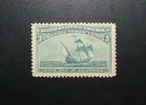 Sello de Estados Unidos #232 MNH 3¢ Colón de 1893 con grandes márgenes CV$100,00+ - Imagen 1 de 2