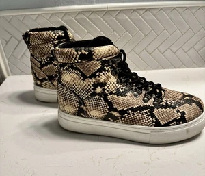 Qupid Damen-Schnürsneaker schwarz hellbraun Schlangenledermuster Größe 10 - Bild 1 von 11