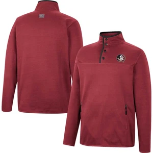 Men's Colosseum Garnet Florida State Seminoles Rebound Quarter-Snap Jacket - Picture 1 of 3