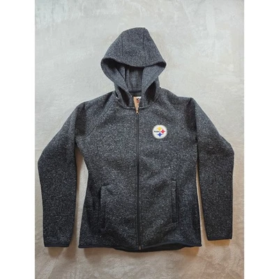 Chaqueta con Capucha Pittsburgh Steelers Para Mujer M Gris Polar Cremallera Completa G-III NFL Foto 1 de 4