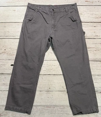 Мужские холщовые брюки Craftsman Carpenter прямые штанины серые размер 40x30 - Изображение 1 из 4