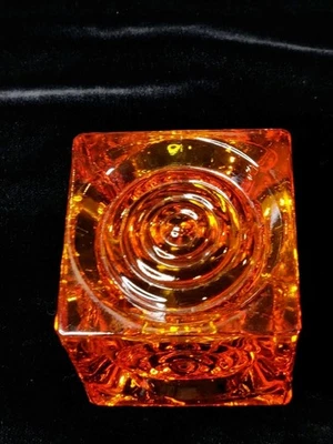 MCM Viking стекла оранжевый желтый (хурма) куб Bullseye подсвечник - Изображение 1 из 4