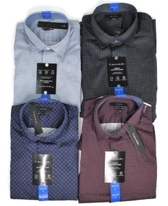 Tahari Herren luxuriös gewebtes Anzughemd Paket 4 Größe Large Hemden neu mit Etikett! - Bild 1 von 14