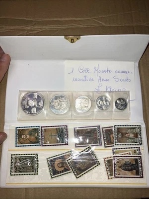 Juego de 5 medallas y estampillas de plata de prueba del Papa Pablo VI 1975 Ciudad del Vaticano Foto 1 de 4