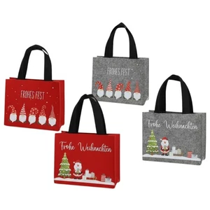 4er Set Geschenktasche Weihnachten Grau Rot Geschenkkorb Geschenkverpackung - Bild 1 von 3