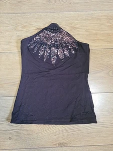 Vintage Y2K Womens Size 8 Brown Bay Halter Neck Top No String (38) - Picture 1 of 5