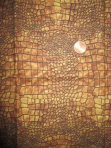 Cotton Fabric - Brown Alligator Hide Skin -  1/2 Yard - Picture 1 of 3