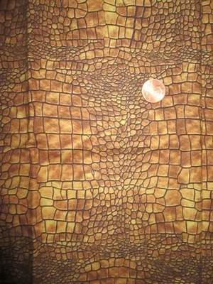 Cotton Fabric - Brown Alligator Hide Skin -  1/2 Yard - Image 1 of 3