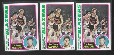 Topps Basketball #1 1978 Bill Walton (3 copias) bonitas tarjetas Foto 1 de 2