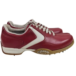 Zapatos de golf Callaway serie X para mujer rojo blanco cuero logotipo con cordones talla 7 W452-58 - Imagen 1 de 9