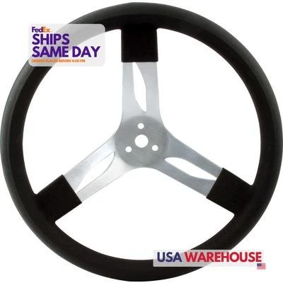 Quickcar 68-001, One 15In Steering Wheel Alum Black Performance Racing Parts - Image 1 of 4