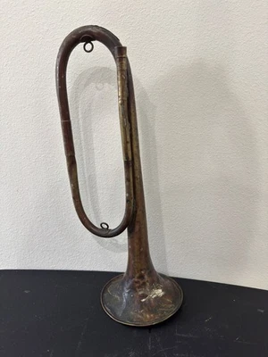 Antique Early 1900s Military Brass Bugle – Authentic Vintage Instrument - Image 1 of 4