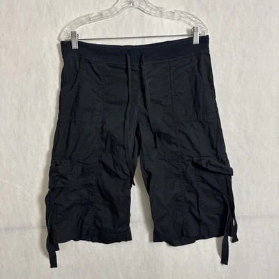 XCVI Wearables Women's Size Medium Black Cotton Bermuda Cargo Shorts - Image 1 of 4