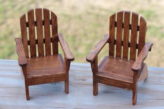 Miniature Adirondack Chair. 3.5"W X 3.5" L X 6"H .  (Price Is For 2 Chairs) - Image 1 of 1