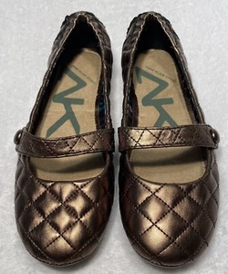 AK Anne Klein Sport Beckon Bronze Quilted Mary Jane Ballet Flats Size 6M NWOB - Picture 1 of 9
