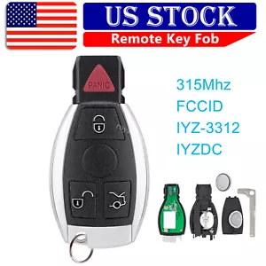Remote Key Fob For Mercedes Benz SLK250 SLK300 SLK350 SLK35 SLK55 SL400 IYZDC - Picture 1 of 7