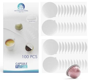 Wiederverwendbare Pods Foliendeckel kompatibel mit Nespresso VertuoLine Kapseln 100 Stück - Bild 1 von 6