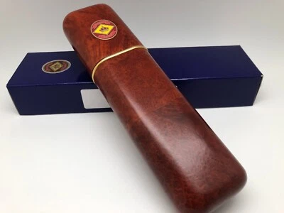 Diamond Crown Pocket Cigar Humidor Collection 8.5" Double Briar Natural Italy - Image 1 of 4