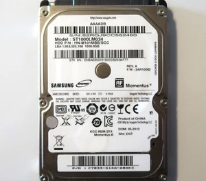 Seagate ST1000LM024 HN-M101MBB/SCC 2AR10002 1TB 2.5" C7833-G14A China 05/2012 - Picture 1 of 1
