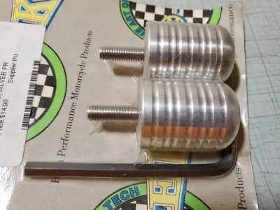 Extremos de barra sólidos Pro-Tek PBE-20S plateados para Suzuki GSXR600 750 1300 TL1000S SV650 Foto 1 de 3