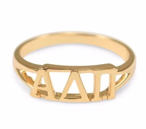 Alpha Delta Pi sunshine gold ring with cut-out letters, NEW!!*** - Picture 1 of 4