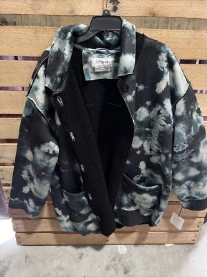 Laurier Faux Suede & Sherpa Jacket Blue Tye Dye 3X - Image 1 of 4
