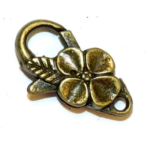 M950 Antiqued Bronze Large 25mm Flower Design Lobster Claw Focal Clasp 5pc - Picture 1 of 4