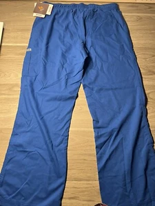 Grey’s Anatomy Active Scrub Bottom 4 Pkt Logo Elastic Women’s Medium New Royal - Picture 1 of 6