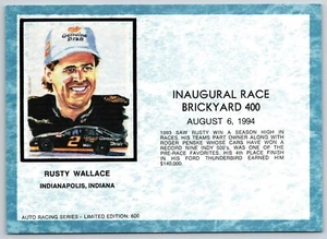 Postcard Rusty Wallace 1994 NASCAR Awards Auto Racing Series Oversized Miller - Picture 1 of 2