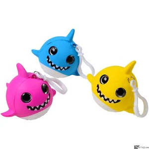 Squishy Shark w/Glitter Eyes Keychain 3" Foam Squish Toy, 3 CT, Assorted - Picture 1 of 1